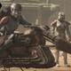 Omega, Echo, Hunter, and Tech look on from a Speeder Bike in a still from Star Wars: The Bad Batch.